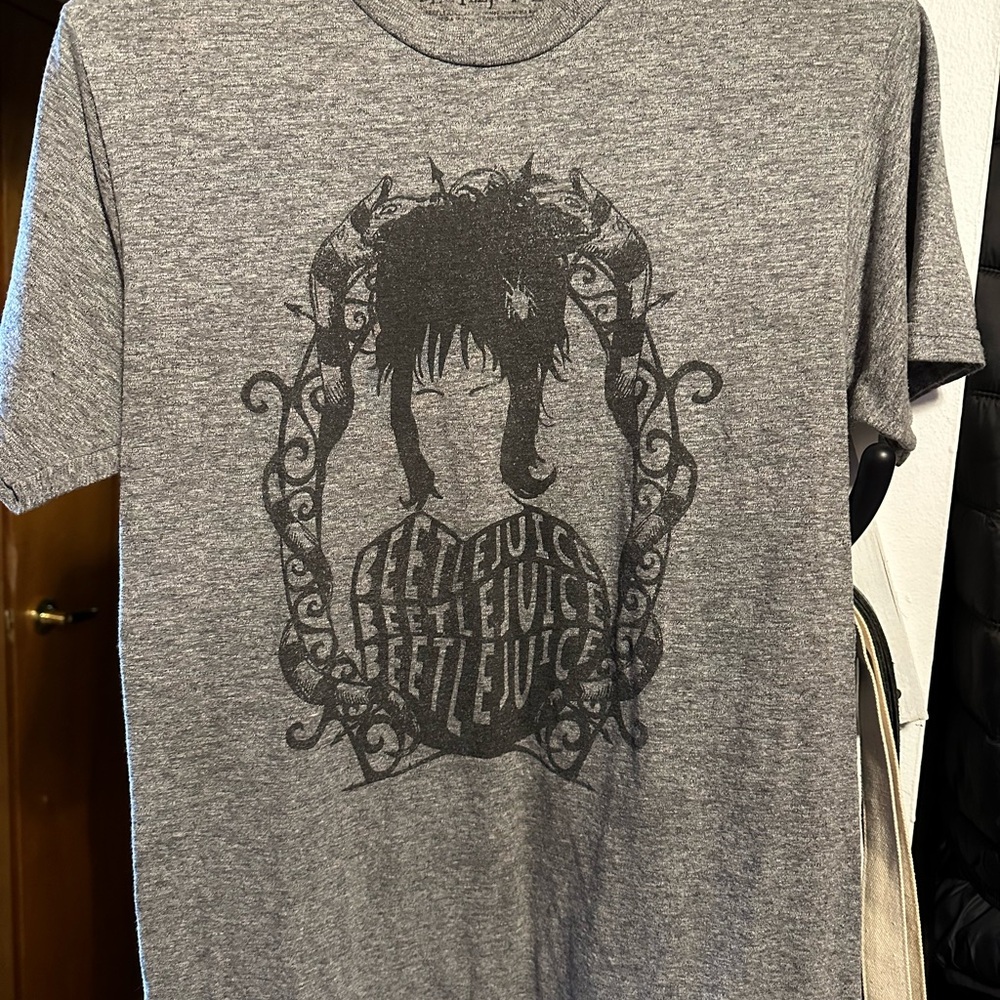 Beetlejuice Short Sleeve Tee with Lydia Silhouette Design